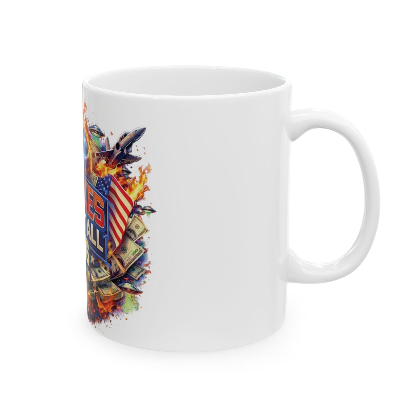 No Taxes Exempt All 2026 Ceramic Mug – Patriotic Anti-Tax Protest Coffee Cup